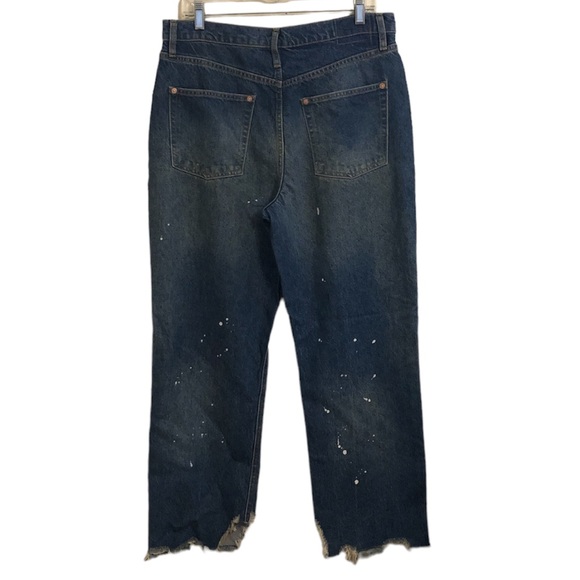 NWT We The Free Mid-Wash Paint Splattered High-Rise Ankle Jeans - Picture 2 of 10